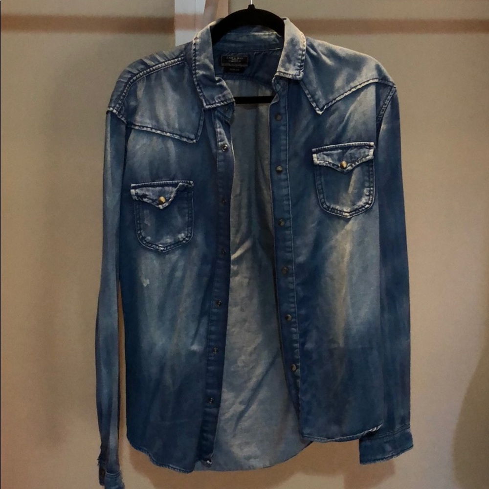 Zara denim shirt slim fit large